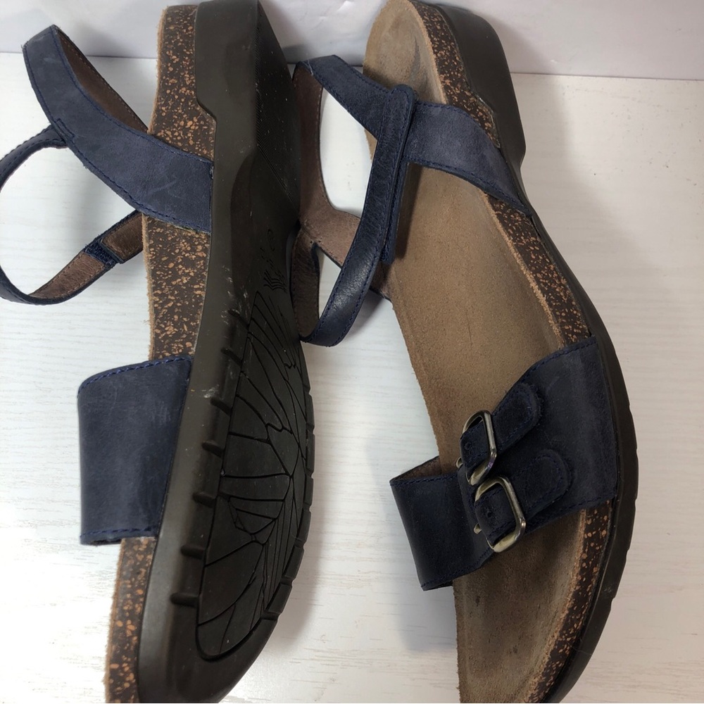 Dansko Blythe Navy Milled Nubuck Leather Platform Sandal  Size 38/US 7.5-8 - Picture 5 of 8